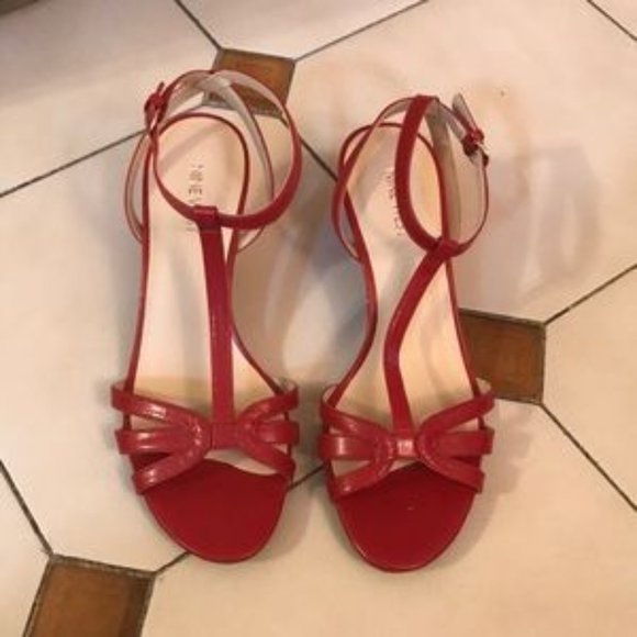 Nine West Shoes - Nine West Red Strappy Kitten Heel Sandals
